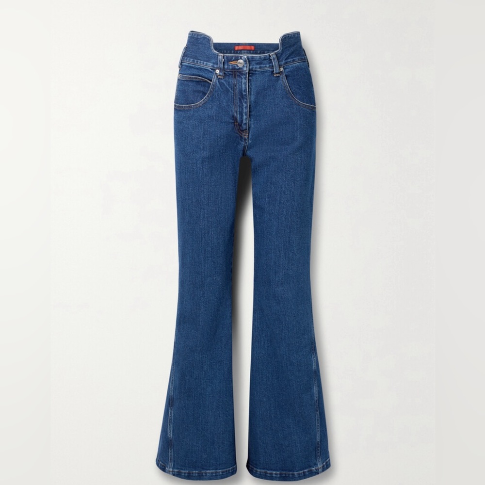 COMMISSION slash high-rise flare jeans
